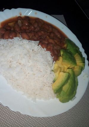 A picture of White rice with yellow bean's #authors marathon.