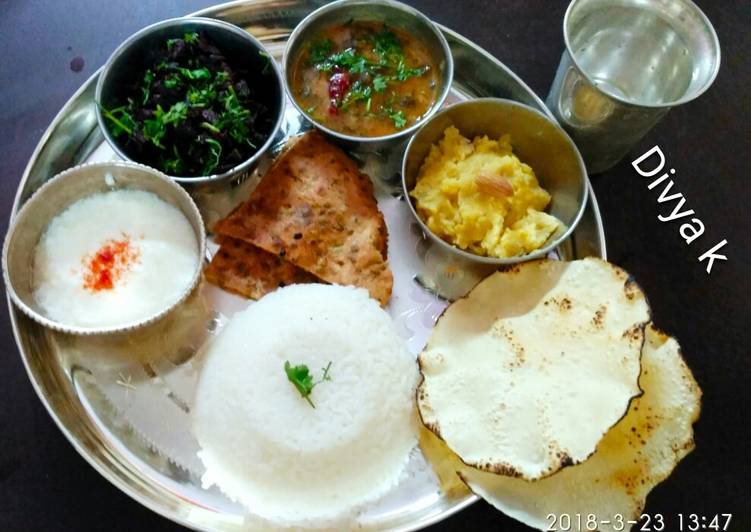 Recipe of Quick Satvik Thali