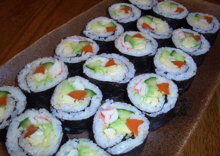 Recipe of Super Quick Homemade Japanese-Western Fusion Fat California Rolls with Kombu Seaweed