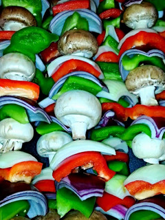 A picture of Mike's Classic Grilled Vegetable Kebobs.