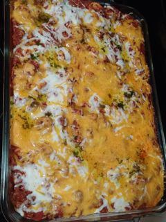 A picture of Baked spaghetti.