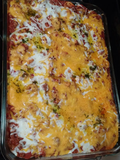 A picture of Baked spaghetti.