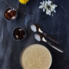 Patali Gurer Payesh (Bengali Rice Pudding with Date Palm Jaggery) A picture of Patali Gurer Payesh (Bengali Rice Pudding with Date Palm Jaggery).