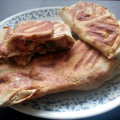 A picture of Pita bread chicken roll.