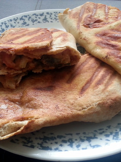 A picture of Pita bread chicken roll.