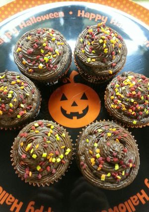 A picture of Fall Chocolate Mocha Cupcakes.