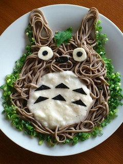 A picture of Chilled Totoro Soba Noodles with Grated Yam.