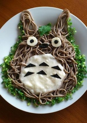 A picture of Chilled Totoro Soba Noodles with Grated Yam.