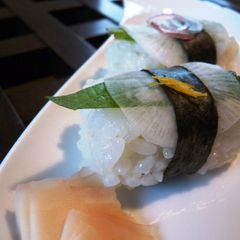 A picture of Turnip Nigiri Sushi.