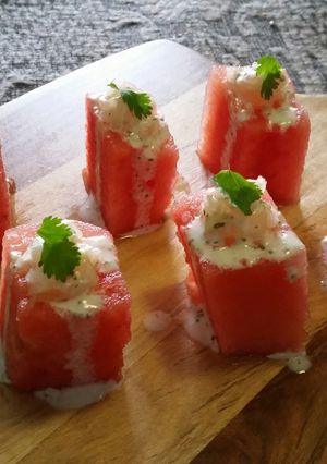 A picture of Watermelon nibbles.