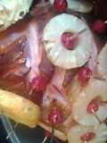 Candy glazedd ham w/pineapple&cherries