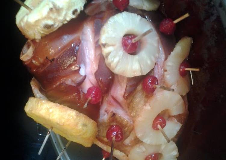 Step-by-Step Guide to Make Homemade Candy glazedd ham w/pineapple&amp;cherries