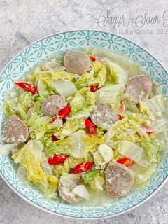 Foto resep Sayur Sawi Putih pakai Bakso dan Telur