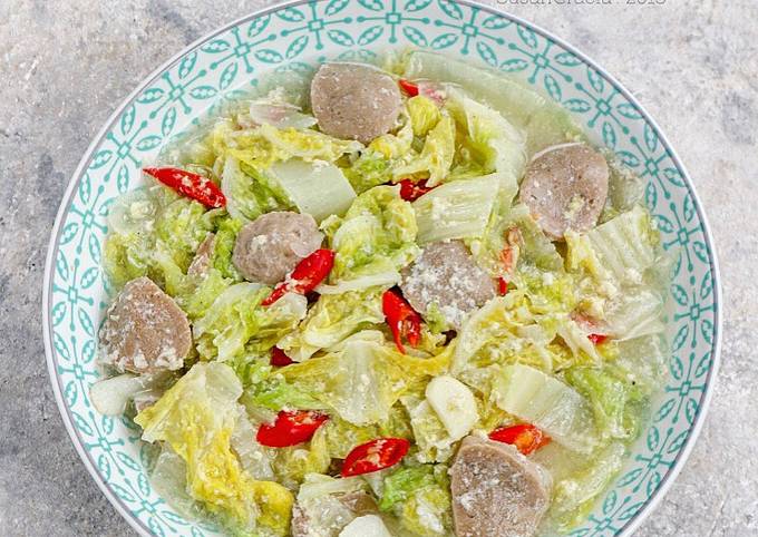 Resep Sayur Sawi Putih Pakai Bakso Dan Telur Oleh Susana Gracia