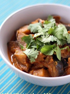 A picture of Indian-Style Eggplant Curry (Vegetarian).