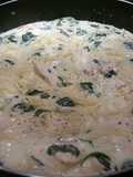 Turkey leftovers/ spaghetti turkey florentine