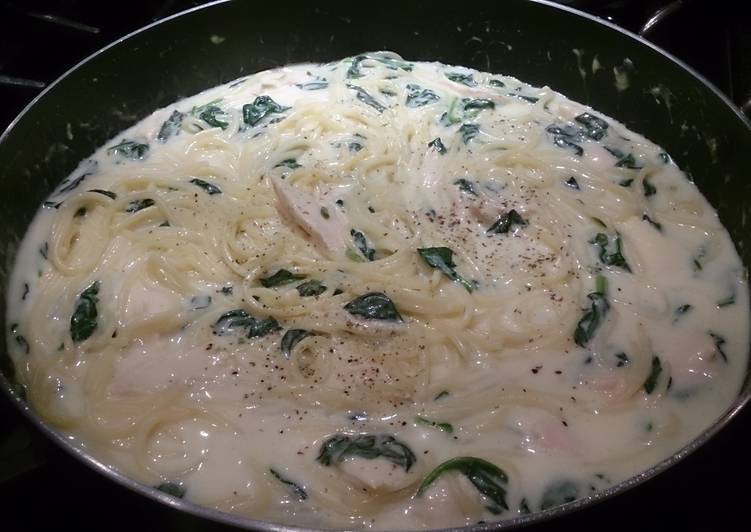 Recipe of Award-winning Turkey leftovers/ spaghetti turkey florentine