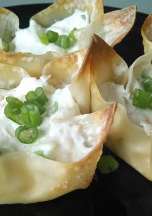 A picture of Baked crab ragoons.
