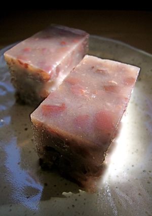 A picture of Mizu-Yokan (Sweetened and Jellied Bean Paste).