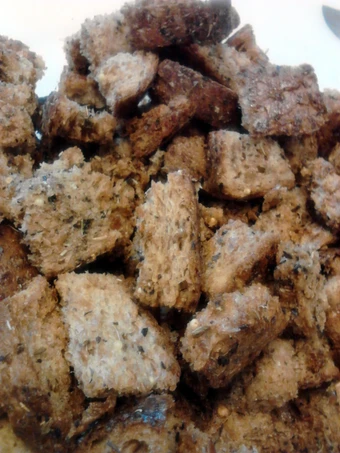 Simple Way Make Recipe Buttery Garlic Basil Sprouted Wheat Croutons that is Perfect, Appealing}