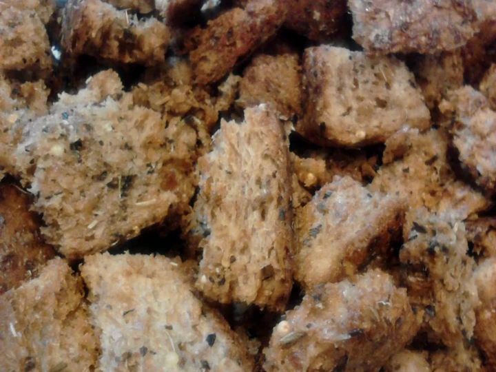 Simple Way Make Recipe Buttery Garlic Basil Sprouted Wheat Croutons that is Perfect, Appealing}