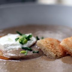 A picture of Sig's Lentil, Artichoke and Scallion Soup.