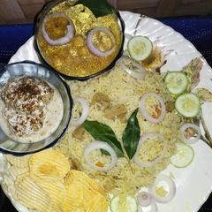 Soybean veggies biryani A picture of Soybean veggies biryani.
