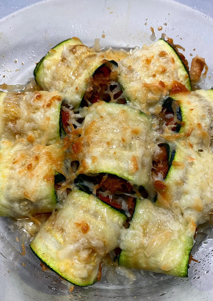 Una foto de Canelones de calabacín