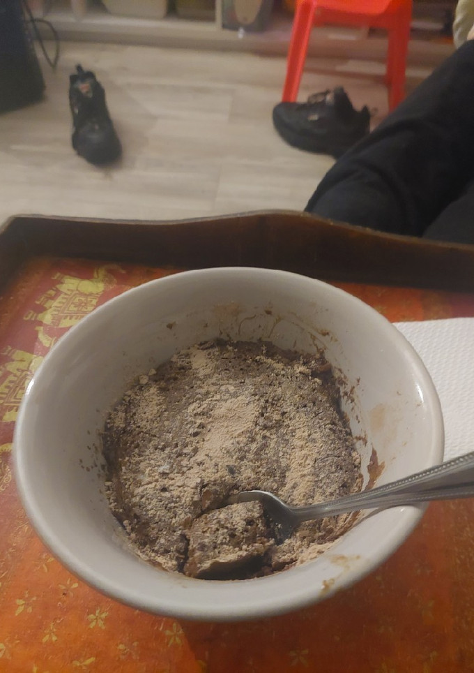 Una foto de Mug cake saludable de chocolate blanco