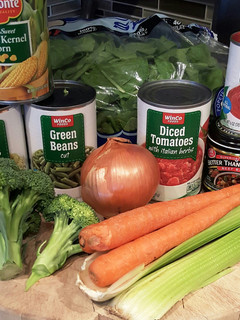 A picture of Vegetable minestrone with turkey.