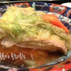 A picture of Steamed Layered Chinese Cabbage and Pork Belly.