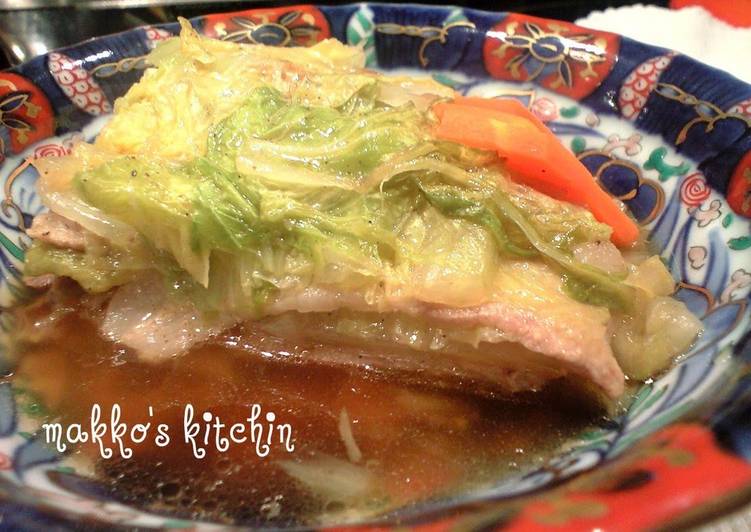 Recipe of Quick Steamed Layered Chinese Cabbage and Pork Belly