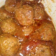 Vi's crockpot meatballs A picture of Vi's crockpot meatballs.