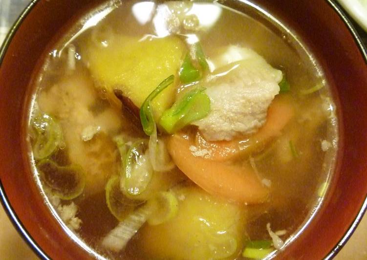 How to Prepare Recipe of Shio-koji Miso Soup with Pork and Sweet Potatoes