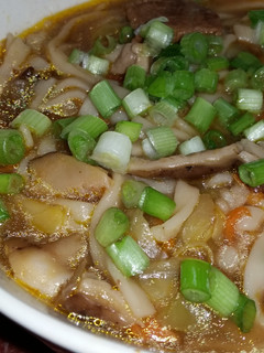 A picture of Asian Beef and Mushroom Noodle Soup.