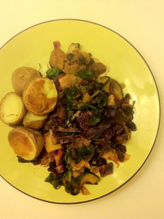 A picture of Easy Black Bean & Left-over Veg Stir-fry.