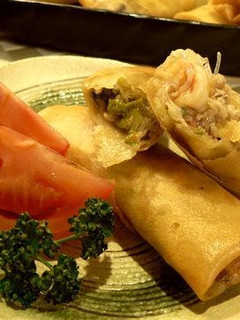 A picture of Authentic Spring Rolls with lots of Veggies.