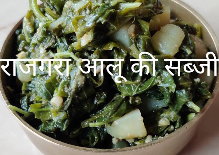 Steps to Make Super Quick Homemade राजगरा की भाजी आलू की सब्जी#सब्जी#व्रत