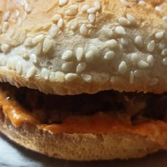 A picture of Veg aloo tikki burger.