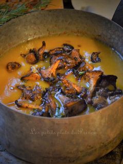 Une photo de Velouté de butternut aux girolles