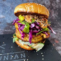 A picture of Thai Inspired Prawn Burgers.