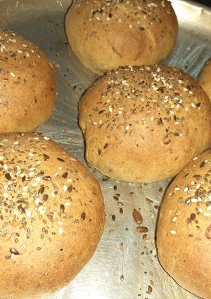 Una foto de Pan de hamburguesas integral