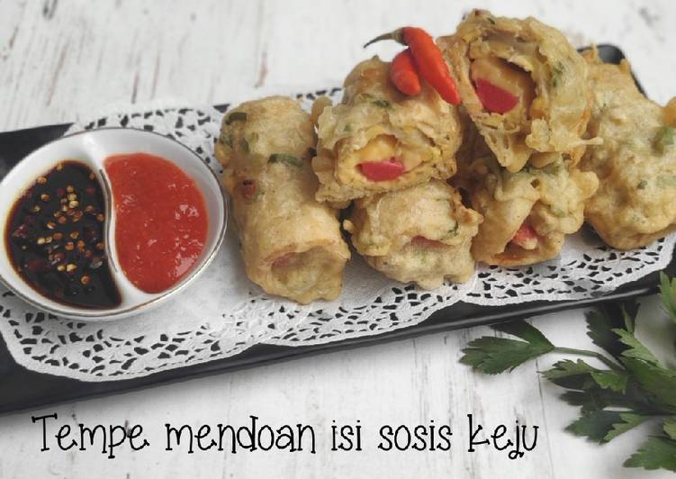 Resep Tempe mendoan isi sosis keju Anti Gagal