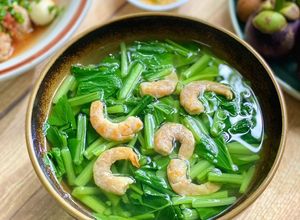 Hình của món Canh Cải Nấu Tôm Khô.