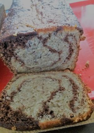 Una foto de Budín marmolado de banana y chocolate
