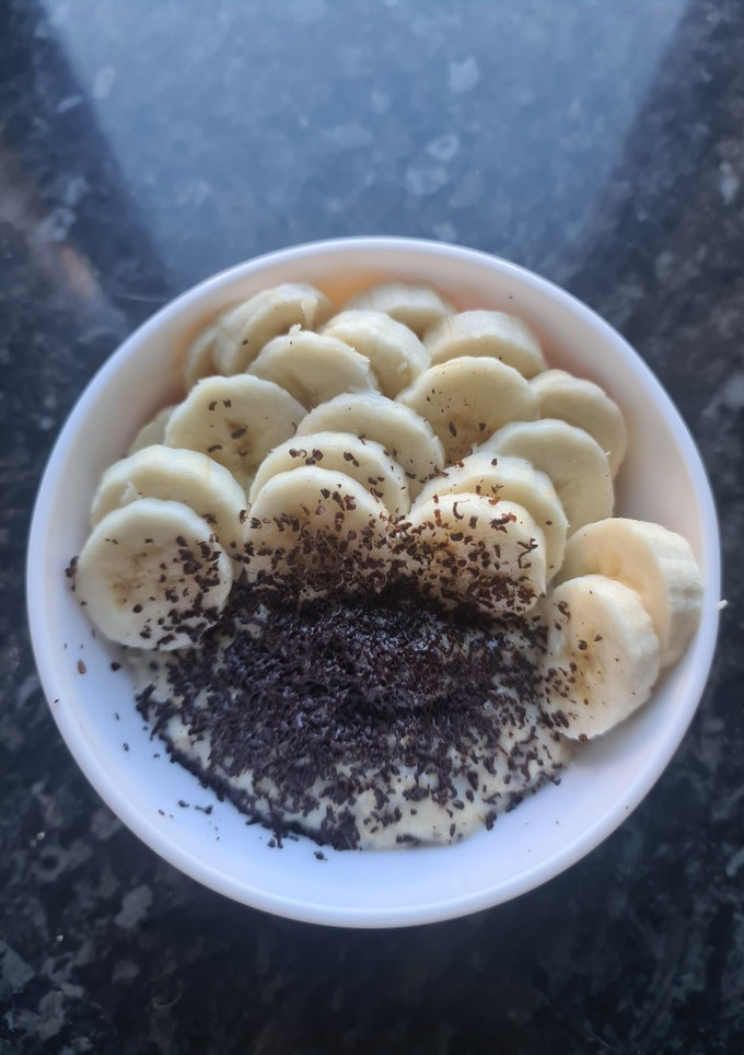 Una foto de Gachas de plátano y chocolate (Desayuno saludable)