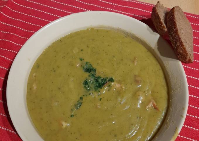 Belgian split pea soup: meaty and warming