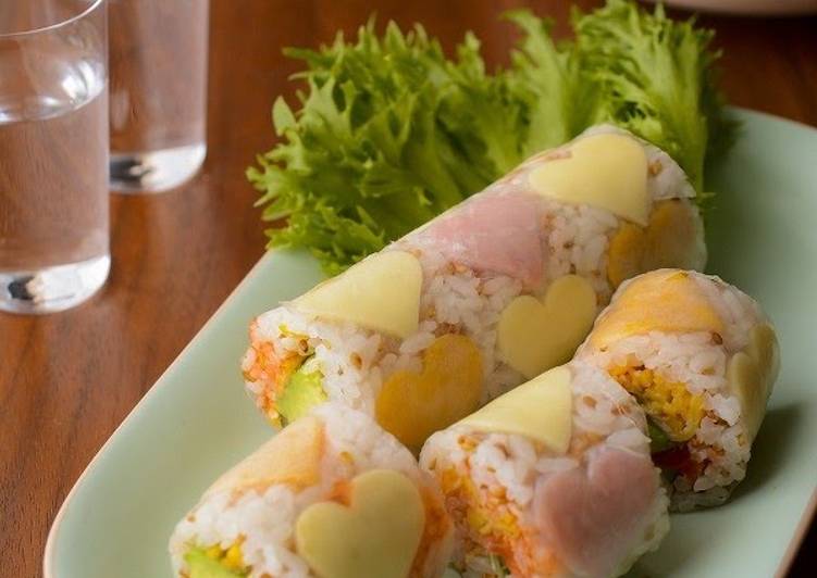 Steps to Prepare Super Quick Homemade California Roll with Hearts