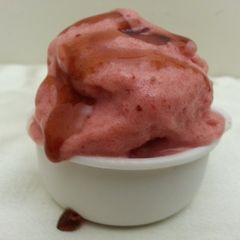 A picture of Strawberry Sorbet - really easy and healthy.
