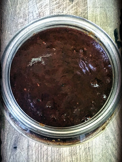 A picture of Mom's 70's Blue Ribbon Barbecue Sauce.